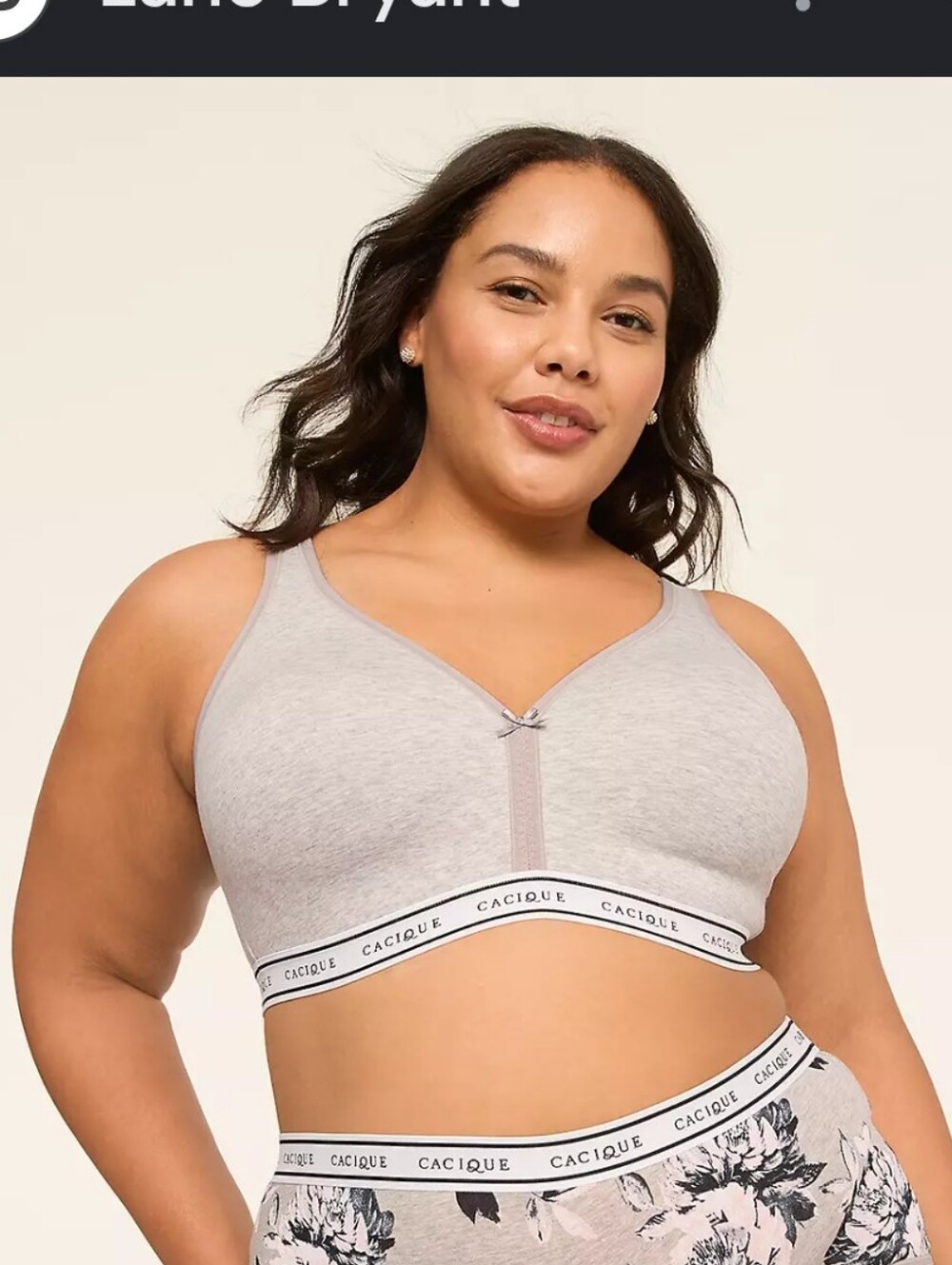 Lot of 2 NWT Cacique Cotton Unlined Full Coverage No-Wire Bras 52DD Gray Floral